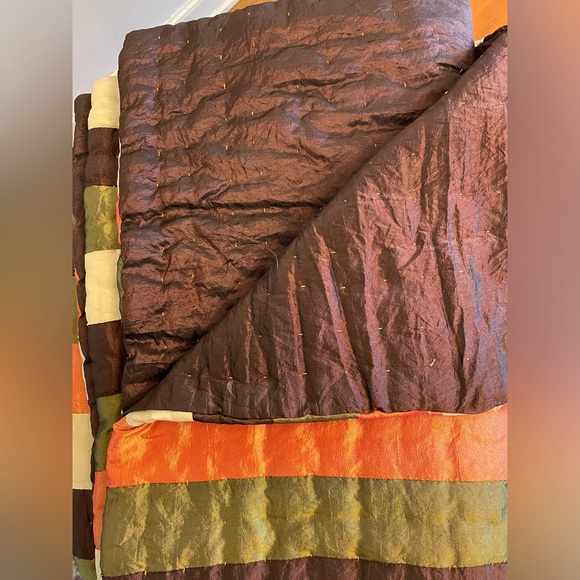 Pier 1 Satin Patchwork Blanket/Throw - Picture 5 of 5